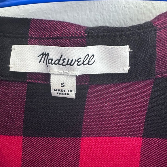 Madewell Women Plaid Tie-Front Shirt in Buffalo Check Size Small - Picture 5 of 8
